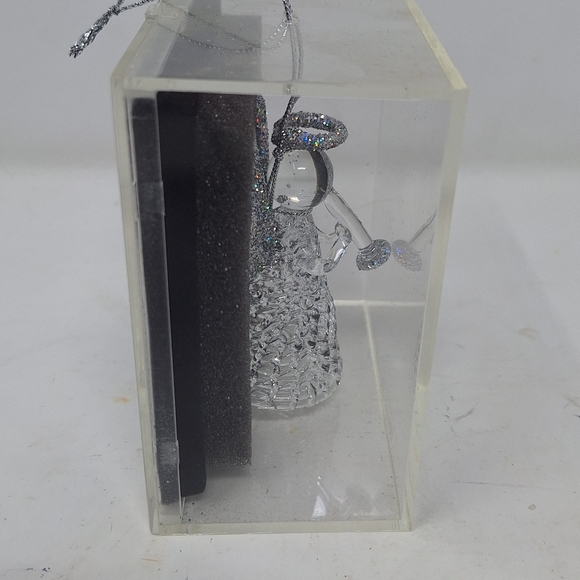 Vintage Unique Treasure Hand Spun Glass Angel Silver Glitter Christmas Ornament - Picture 3 of 8